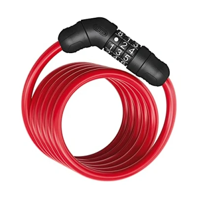Abbildung von ABUS Spiralkabelschloss Star 4508C/150 Zahlenschloss aus 8 mm starkem Spiralkabel Sicherheitslevel 2 Rot
