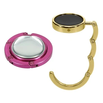 Abbildung von kwmobile Taschenhalter für Tisch 2X Faltbare Antirutsch Handtaschenhalter Haken Taschen Aufhänger Geschenkidee Gadgets Frauen Taschenhaken Set