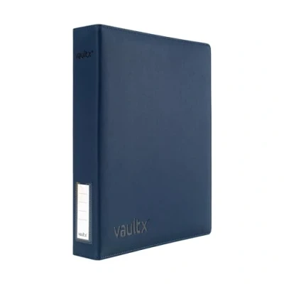 Abbildung von Vault X 3 Ring Trading Kartenordner, passend für 9 Taschen Seiten, 540 Karten, Exo Tec Material, Leicht zu Öffnen, D Klemmordner Sammelkartenspiele, Sportkarten, TCG (Blau, Schlank)