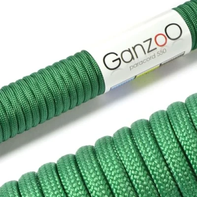 Abbildung von Ganzoo Paracord 550 Seil Gras Grün 4mm Schnur Typ 3, Nylon &amp; Polyester, ideal für Basteln von Hundeleine Halsband Armband/Camping Survival und Outdoor 3 Meter Allzweckseil 7 Innenstränge