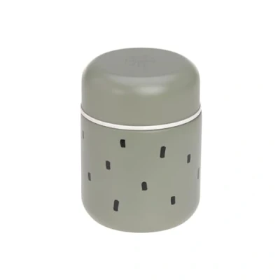 Abbildung von LÄSSIG Baby Kinder Thermo Warmhaltebox Brei Snacks auslaufsicher Edelstahl 350 ml/Food Jar Happy Prints light olive