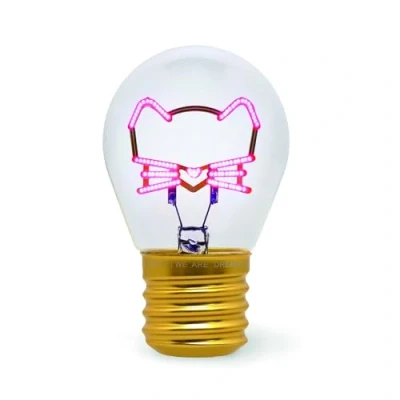 Abbildung von LEGAMI Glühbirnenförmige Tischlampe, wiederaufladbar mit USB Kabel, kabellos, Glühbirnen Fiktion, Kitty Thema, 6,8 x 10,3 cm