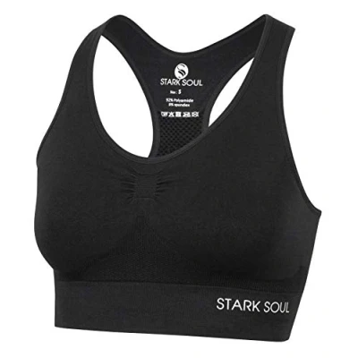 Abbildung von STARK SOUL Bra Light Support Sport BH doppellagig für Damen schwarz Größe M