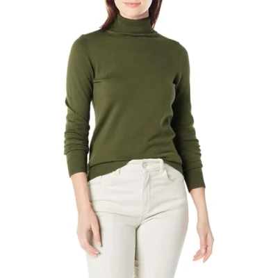 Abbildung von Amazon Essentials Damen Leichter, Langärmeliger Rollkragenpullover, Klassischer Schnitt (Erhältlich In Übergröße), Olivgrün, S