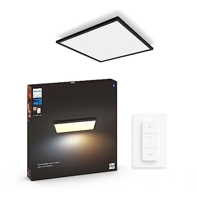 Abbildung von Philips Hue White Ambienca Aurelle Panelleuchte, schwarz inkl. Dimmschalter, 60x60cm, alle Weißschattierungen, steuerbar via App, kompatibel mit Amazon Alexa (Echo, Echo Dot)
