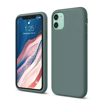 Abbildung von elago Liquid Silicone Case Kompatibel mit iPhone 11 Hülle (6,1&quot;), Silikon Handyhülle, Rundumschutz : 3 Layer Schutzhülle, erhöhter Rand für Bildschirm &amp; Kamera (Nachtgrün)