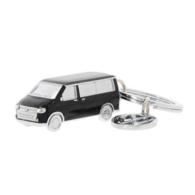 Abbildung von BRISA VW Collection Volkswagen 3D Metall Schlüssel Anhänger Ring Schlüsselbund Accessoire im T5/T6 Bulli Bus Design (Classic Bus/Schwarz)