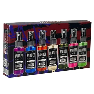 Abbildung von BARBER MARMARA Klassik 7er Mix mini Eau de cologne spray 7x 50ml Reisegröße Aftershave Rasierwasser Geschenk Set AFTER SHAVE MEN proben für männer kolonya