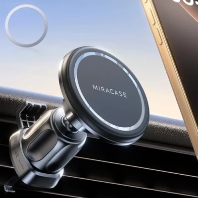 Abbildung von Miracase Handyhalterung Auto für MagSafe [20x N52 Magnet] Smartphone Halterung Universal Magnetische Handyhalter Auto, Lüftung KFZ iPhone 15/14/13/12
