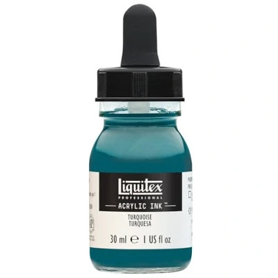 Abbildung von Liquitex 4260287 flüssige Professional Acrylfarben Ink, Tusche, 30 ml, hochpigmentierte Airbrushfarbe, Türkis