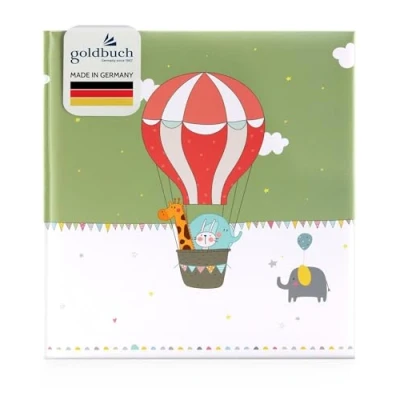 Abbildung von goldbuch Babyalbum Ballonfahrt im kindgerechten Design, Kunstdruck Fotoalbum mit 60 weiße, Pergamin &amp; 4 illustrierte Seiten, Baby Album zum Einkleben, Papier, ca. 30 x 31 cm 15 177