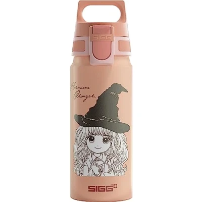 Abbildung von SIGG Alu Trinkflasche Kinder WMB ONE Harry Potter Hermine Granger Kohlensäuregeeignet Auslaufsicher Federleicht BPA frei Klimaneutral Zertifiziert Sport &amp; Schule Pink 0,6L