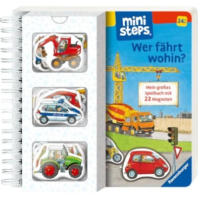 Abbildung von ministeps: Wer fährt wohin? Mein großes Spielbuch mit 22 Magneten: Magnetbuch Ab 2 Jahren, Kinderbuch, Pappbilderbuch: Magnetteilen. 24 Monaten