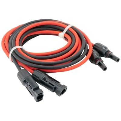 Abbildung von SOLARTRONICS Verlängerungskabel 4mm² inkl. Solarstecker 2x3m PV Kabel H1Z2Z2 K beidseitig rot/schwarz Photovoltaik mit Stecker Solarkabel für Solaranlage Made in Germany (2X 3m)