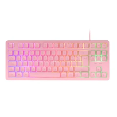 Abbildung von Mars Gaming MK023, Tastatur TKL, Hybrid H Mech Technologie, FRGB Regenbogenbeleuchtung, Anti Ghosting, Universelle Kompatibilität, Rosa, Spanische Sprache