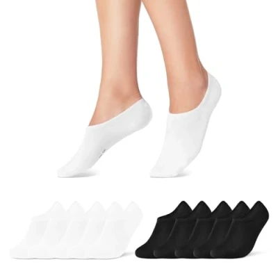 Abbildung von 10 Paar Sneaker Socken Damen &amp; Herren Füßlinge Schwarz Weiß Grau Baumwolle 16805 (Schwarz&amp;Weiß 35 38)