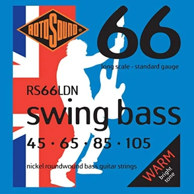 Abbildung von Rotosound Nickelsaiten für E Bass, Runddraht, Standardstärke 45 65 85 105