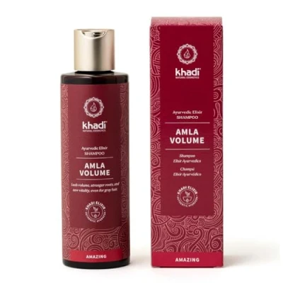 Abbildung von khadi AMLA VOLUME Ayurvedisches Shampoo, 100% natürlich, silikon &amp; sulfat frei, Kraftvolles Haar Volumen durch starke Haarwurzeln, fördert Haarwachstum, Vegane Pflege, Naturkosmetik 200ml