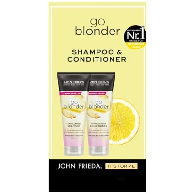 Abbildung von John Frieda Go Blonder Set Shampoo, 250ml &amp; Conditioner, Haartyp: blond, blondiert Hellt stufenweise auf
