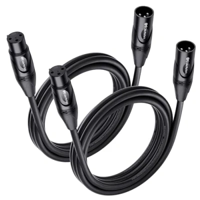 Abbildung von Cable Matters 2er Pack Premium XLR auf Mikrofonkabel 1,8m Kabel, Mikrofon Kabel