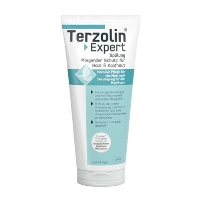 Abbildung von Terzolin Expert Spülung für Haare &amp; Kopfhaut Pflegender Schutz Intensiv Pflege gegen Schuppen, Beruhigt Irritationen, strapazierte Hautbarriere, tägliche Anwendung, 200 ml,