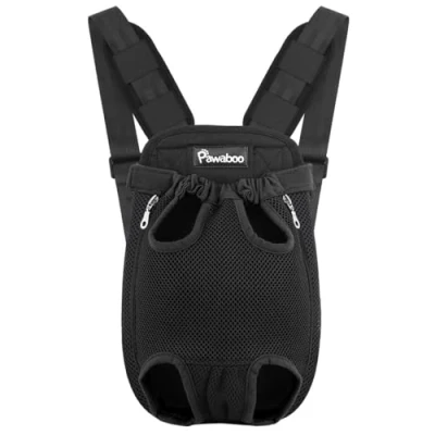 Abbildung von Pawaboo Haustier Rucksack Hund Tragetasche, Verstellbar Beinen heraus Rucksäcke Haustier, Atmungsaktiv für Klein Mittler Hunde Katzen Welpen M, Schwarz