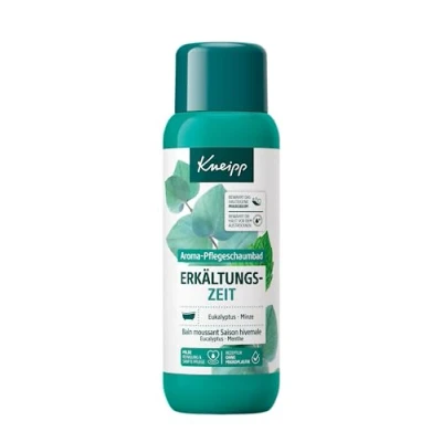 Abbildung von Kneipp Aroma Pflegeschaumbad Erkältungszeit Badezusatz mit natürlichen ätherischen Ölen aus Eukalyptus &amp; Minze sanfte Hautpflege aromakologische Wirkung für ein besseres Wohlbefinden 400ml (1er Pack)