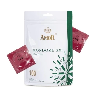 Abbildung von AMOR XXL Premium Kondome, Gefühlsecht, Ø 54 mm, Transparent, 100 Stück