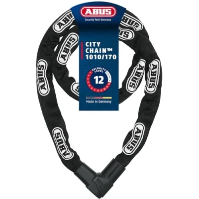 Abbildung von ABUS Kettenschloss CityChain 1010 Fahrradschloss aus gehärtetem Stahl Sicherheitslevel 12 170 cm Schwarz