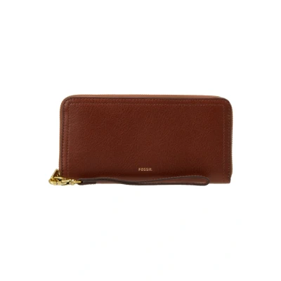 Abbildung von Fossil Brieftasche für Frauen Logan, PU, PVC Zip Clutch braun 19,7 cm L x 1,9 B 10,2 H SL7831200