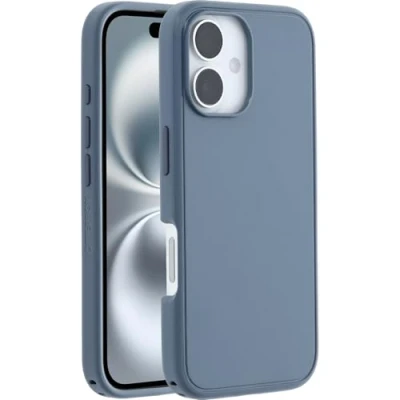 Abbildung von OtterBox Symmetry Series MagSafe Hülle für iPhone 16, stoßfest, sturzsicher, dünne Schutzhülle, 3X mehr Stürze als nach Militärstandard, Blau