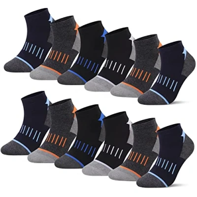 Abbildung von L&amp;K 12 Paar Herren Sneaker Socken Baumwolle Sportsocken atmungsaktiv mehrfarbig 2334 43 46