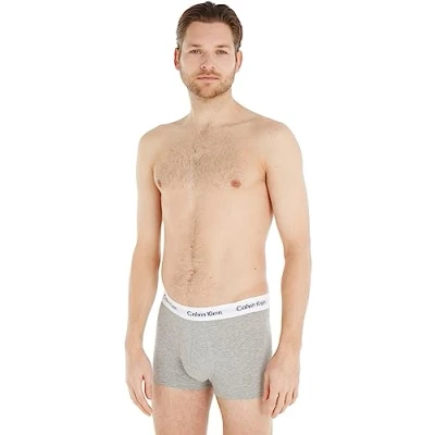 Abbildung von Calvin Klein Herren 3er Pack Boxershorts Low Rise Trunks Baumwolle mit Stretch, Grau (Grey Heather), S