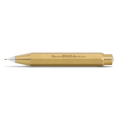 Abbildung von Kaweco 10000923 Brass Sport Druckbleistift 0.7mm HB I Minenbleistift aus hochwertigem Messing Edler Druckminenbleistift 10,5 cm klassisches Design ideales Taschenformat Druck Bleistift nachfüllbar