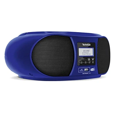 Abbildung von TechniSat DIGITRADIO 1990 Stereo Boombox mit DAB+/UKW Radio und CD Player (Bluetooth Audiostreaming, Kopfhöreranschluss, USB, AUX in, Ladefunktion, Uhr, 2 x 1,5 Watt Ausgangsleistung) blau
