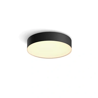 Abbildung von Philips Hue White Ambiance Enrave Deckenleuchte S schwarz 950lm inkl. Dimmschalter, dimmbar, alle Weißschattierungen, steuerbar via App, kompatibel mit Amazon Alexa (Echo, Echo Dot)