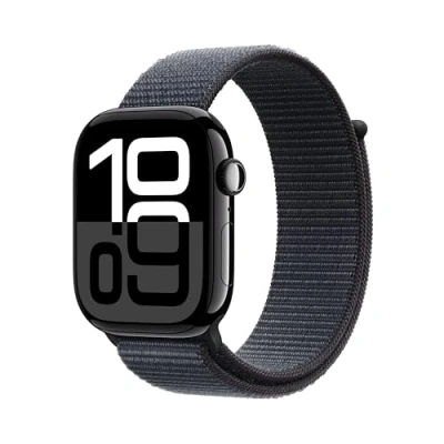 Abbildung von Apple Watch Series 10 4G 46mm Schwarz (Schwarzes Nylon Armband)