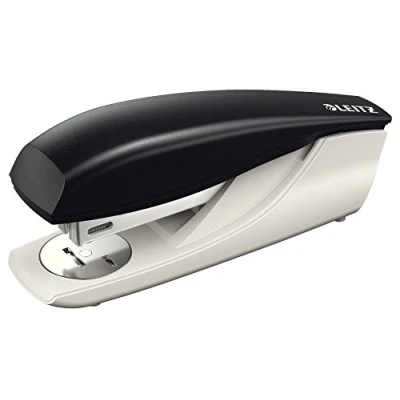 Abbildung von Leitz NeXXt Bürotacker aus Metall, Für 30 Blatt, Ergonomisches Design mit Nachfüllanzeige, Inkl. Heftklammern, Schwarz, 55000095