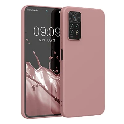 Abbildung von kwmobile Hülle kompatibel mit Xiaomi Redmi Note 11 Pro / (5G) 12 (4G) weiches TPU Silikon Case Cover geeignet für kabelloses Laden Winter Rose
