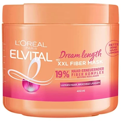 Abbildung von L&#039;Oréal Paris Elvital Dream Length XXL Intensivkur zur Regenerierung geschädigter Haarlängen, 400 ml