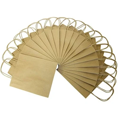 Abbildung von folia 21210 Papiertüten aus Kraftpapier, Geschenktüten, 20 Stück, ca. 12 x 5,5 15 cm, natur zum Basteln, Verzieren und Verschenken