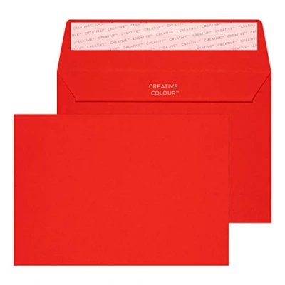Abbildung von Blake Creative Colour 15106 Farbige Briefumschläge Haftklebung Pillar Box Rot C6 114 x 162 mm 120g/m² 25 Stück