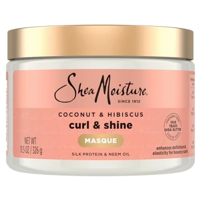 Abbildung von SHEA Moisture Coconut and Hibiscus Curl Shine Hair Masque for Unisex 12 oz