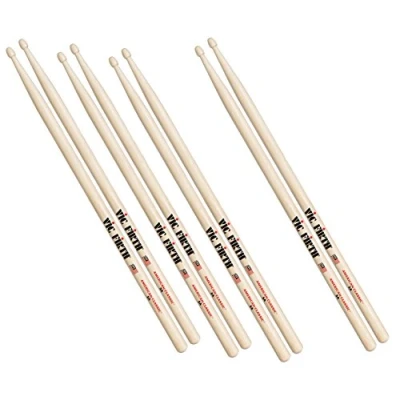 Abbildung von Vic Firth American Classic Series Drumsticks 5B Hickory Holz Tip Natur 4 Paar Value Pack