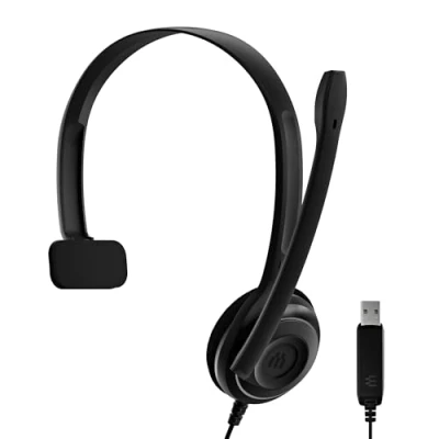 Abbildung von EPOS PC 7 USB Monaurales Headset mit kristallklarem Sound, Plug and Play für und Mac, leicht komfortabel Noise Cancelling Mikrofon, langlebig robust den täglichen Gebrauch