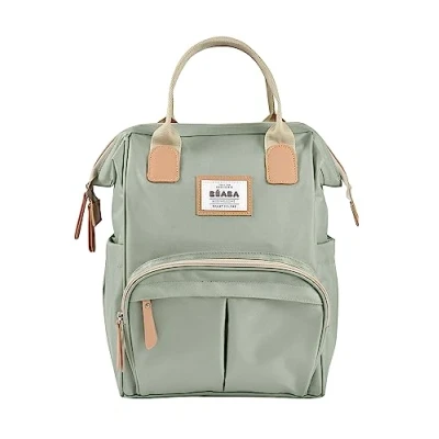 Abbildung von BÉABA Wickelrucksack für Babys Großes Fassungsvermögen Inklusive Wickelunterlage Zahlreiche Fächer Große Öffnung Isothermes Fach Multifunktionale Wickeltasche Wellington Salbeigrün