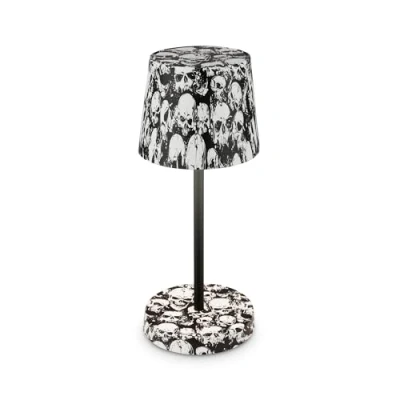 Abbildung von BRILONER LED Tischlampe kabellos IP44 mit Touch, dimmbar in Stufen, Spritzwasserschutz, Nachttischlampe, Leselampe, Lampe, Campinglampe, Tischleuchte, Outdoor 26x10,5 cm, Skulls Motiv