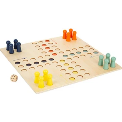 Abbildung von small foot Ludo XL aus Holz für Vier Spieler, Gesellschaftsspiel die ganze Familie im Großformat, ab 4 Jahren, 11783, Nee
