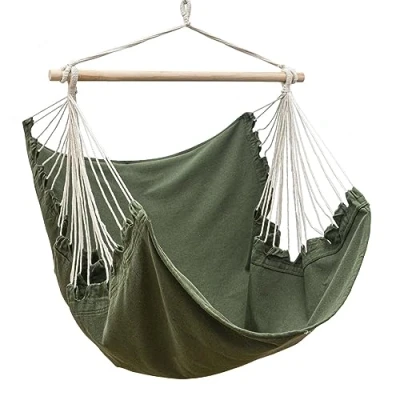 Abbildung von AMANKA XL Hängesessel Outdoor 155x125cm Gartenmöbel Relaxsessel Indoor Kinder Hängeschaukel Hängesitz Hängestuhl ohne Gestell Boho Style