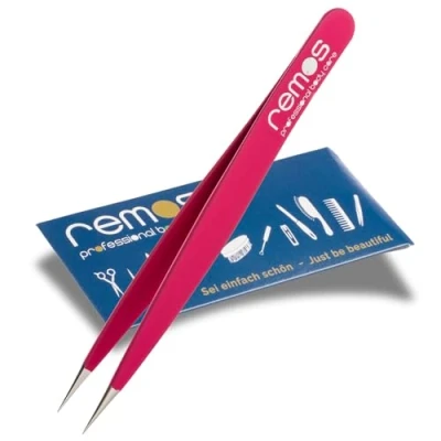 Abbildung von REMOS Splitterpinzette Edelstahl [INOX] rostfrei 9.5 cm feine Spitze fuxia
